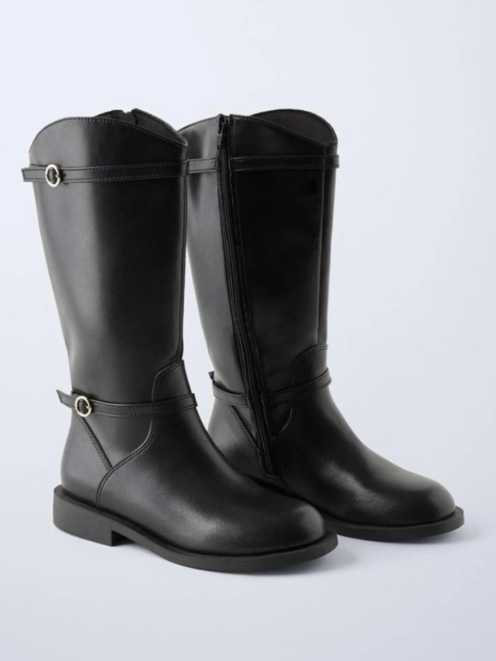 Zara Soft Knee-High Boots Size 5 (9.3 Inches) Black